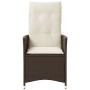 Sillón reclinable de jardín con cojines ratán sintético marrón de , Sillas de jardín - Ref: Foro24-365639, Precio: 115,06 €, ...
