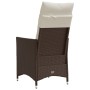 Sillón reclinable de jardín con cojines ratán sintético marrón de , Sillas de jardín - Ref: Foro24-365639, Precio: 115,06 €, ...