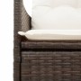 Sillón reclinable de jardín con cojines ratán sintético marrón de , Sillas de jardín - Ref: Foro24-365639, Precio: 115,06 €, ...
