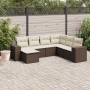 Juego de sofás de jardín 7 piezas con cojines ratán PE marrón de , Conjuntos de jardín - Ref: Foro24-3255240, Precio: 454,96 ...