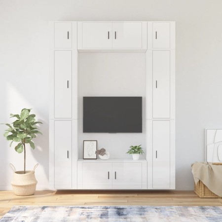 Set de muebles de TV 8 pzas madera contrachapada blanco brillo de , Muebles TV - Ref: Foro24-3188816, Precio: 469,37 €, Descu...