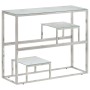 Mesa consola acero inoxidable plateado y vidrio templado de , Mesas auxiliares - Ref: Foro24-350011, Precio: 138,30 €, Descue...