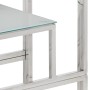Mesa consola acero inoxidable plateado y vidrio templado de , Mesas auxiliares - Ref: Foro24-350011, Precio: 138,30 €, Descue...