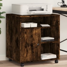 Soporte para impresora con ruedas roble ahumado 60x50x67 cm de , Soportes para impresoras - Ref: Foro24-840629, Precio: 90,74...
