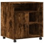 Soporte para impresora con ruedas roble ahumado 60x50x67 cm de , Soportes para impresoras - Ref: Foro24-840629, Precio: 90,74...