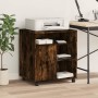Soporte para impresora con ruedas roble ahumado 60x50x67 cm de , Soportes para impresoras - Ref: Foro24-840629, Precio: 90,74...