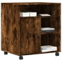 Soporte para impresora con ruedas roble ahumado 60x50x67 cm de , Soportes para impresoras - Ref: Foro24-840629, Precio: 90,74...