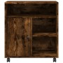 Soporte para impresora con ruedas roble ahumado 60x50x67 cm de , Soportes para impresoras - Ref: Foro24-840629, Precio: 90,74...