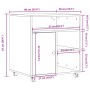 Soporte para impresora con ruedas roble ahumado 60x50x67 cm de , Soportes para impresoras - Ref: Foro24-840629, Precio: 90,74...