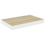 Estante flotante de pared 2 uds MDF roble y blanco 50x23x3,8 cm en Estanterías | Comprar online en Foru.es