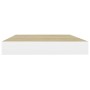 Estante flotante de pared 2 uds MDF roble y blanco 50x23x3,8 cm en Estanterías | Comprar online en Foru.es