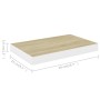 Estante flotante de pared 2 uds MDF roble y blanco 50x23x3,8 cm en Estanterías | Comprar online en Foru.es