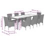 Set comedor jardín 9 pzas cojines ratán sintético vidrio marrón de , Conjuntos de jardín - Ref: Foro24-3278589, Precio: 731,4...