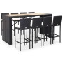 Mesa y sillas bar jardín 9 pzas ratán sintético y madera negro de , Conjuntos de jardín - Ref: Foro24-49566, Precio: 679,31 €...