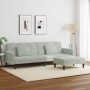 Sofá cama de 2 plazas con taburete terciopelo gris claro de , Sofás - Ref: Foro24-3258116, Precio: 341,27 €, Descuento: %