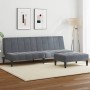 Sofá cama de 2 plazas con taburete terciopelo gris oscuro de , Sofás - Ref: Foro24-3258128, Precio: 302,20 €, Descuento: %