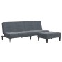 Sofá cama de 2 plazas con taburete terciopelo gris oscuro de , Sofás - Ref: Foro24-3258128, Precio: 302,20 €, Descuento: %