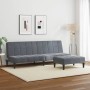 Sofá cama de 2 plazas con taburete terciopelo gris oscuro de , Sofás - Ref: Foro24-3258128, Precio: 302,20 €, Descuento: %