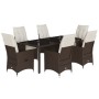 Set comedor de jardín 7 pzas con cojines ratán sintético marrón de , Conjuntos de jardín - Ref: Foro24-3276773, Precio: 829,5...