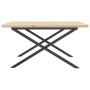 Mesa de centro marco X madera maciza pino y acero 90x90x45,5 cm de , Mesas de cocina y de comedor - Ref: Foro24-3282753, Prec...