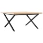 Mesa de centro marco X madera maciza pino y acero 90x90x45,5 cm de , Mesas de cocina y de comedor - Ref: Foro24-3282753, Prec...