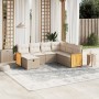 Set sofás de jardín 7 piezas y cojines ratán sintético beige en Conjuntos de jardín | Comprar online en Foru.es