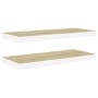 Estante flotante pared 2 uds MDF roble y blanco 60x23,5x3,8 cm en Estanterías | Comprar online en Foru.es