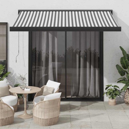 Toldo retráctil aluminio y tela antracita y blanco 3,5x2,5 m de , Toldos - Ref: Foro24-3216139, Precio: 661,81 €, Descuento: %