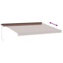 Toldo retráctil manual con luces LED marrón 450x350 cm de , Toldos - Ref: Foro24-3215408, Precio: 408,73 €, Descuento: %