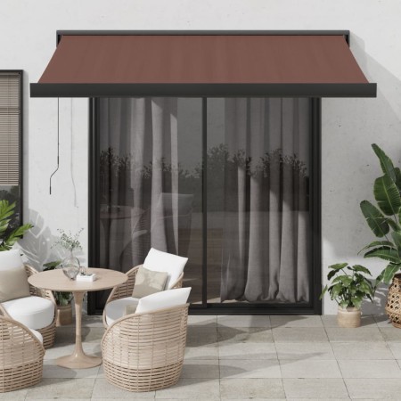 Toldo retráctil manual marrón 350x250 cm de , Toldos - Ref: Foro24-3215724, Precio: 560,47 €, Descuento: %