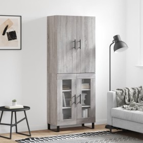 Aparador alto madera contrachapada gris sonoma 69,5x34x180 cm de , Aparadores - Ref: Foro24-3195761, Precio: 154,70 €, Descue...