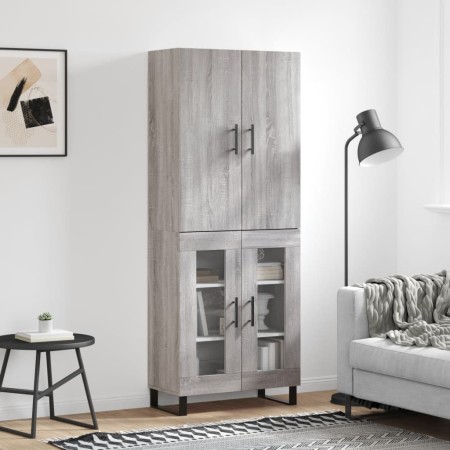 Aparador alto madera contrachapada gris sonoma 69,5x34x180 cm de , Aparadores - Ref: Foro24-3195761, Precio: 154,70 €, Descue...