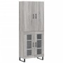 Aparador alto madera contrachapada gris sonoma 69,5x34x180 cm de , Aparadores - Ref: Foro24-3195761, Precio: 154,70 €, Descue...