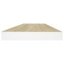 Estante flotante pared 2 uds MDF roble y blanco 60x23,5x3,8 cm en Estanterías | Comprar online en Foru.es