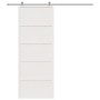Puerta de granero madera maciza pino blanca 80x208 cm de , Puertas - Ref: Foro24-850636, Precio: 117,02 €, Descuento: %
