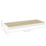 Estante flotante pared 2 uds MDF roble y blanco 60x23,5x3,8 cm en Estanterías | Comprar online en Foru.es
