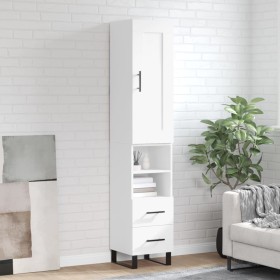 Aparador alto madera contrachapada blanco 34,5x34x180 cm de , Aparadores - Ref: Foro24-3200281, Precio: 114,61 €, Descuento: %