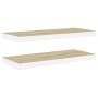 Estante flotante de pared MDF roble y blanco 80x23,5x3,8 cm en Estanterías | Comprar online en Foru.es