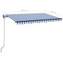Toldo automático LED sensor de viento azul y blanco 300x250 cm de , Toldos - Ref: Foro24-3069071, Precio: 476,01 €, Descuento: %