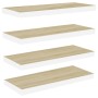 Estante flotante pared 4 uds MDF roble y blanco 80x23,5x3,8 cm en Estanterías | Comprar online en Foru.es