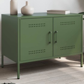 Mueble de TV de acero verde oliva 68x39x50,5 cm de , Muebles TV - Ref: Foro24-842942, Precio: 78,03 €, Descuento: %