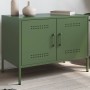 Mueble de TV de acero verde oliva 68x39x50,5 cm de , Muebles TV - Ref: Foro24-842942, Precio: 78,03 €, Descuento: %