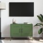 Mueble de TV de acero verde oliva 68x39x50,5 cm de , Muebles TV - Ref: Foro24-842942, Precio: 78,03 €, Descuento: %