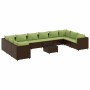 Set de muebles de jardín 11 pzas cojines ratán sintético marrón de , Conjuntos de jardín - Ref: Foro24-3308294, Precio: 810,6...