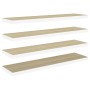 Estante flotante pared 4 uds blanco y roble MDF 90x23,5x3,8 cm en Estanterías | Comprar online en Foru.es