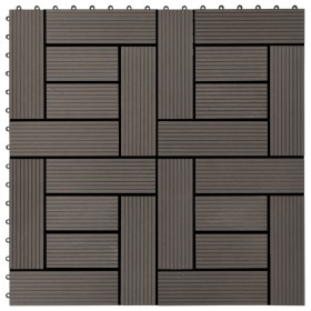 Baldosas de porche de WPC 30x30 cm 1 m² marrón oscuro 11 uds de , Suelos y moquetas - Ref: Foro24-45028, Precio: 62,68 €, Des...