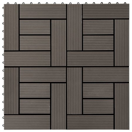 Baldosas de porche de WPC 30x30 cm 1 m² marrón oscuro 11 uds de , Suelos y moquetas - Ref: Foro24-45028, Precio: 62,68 €, Des...