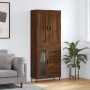 Aparador alto madera contrachapada marrón roble 69,5x34x180 cm de , Aparadores - Ref: Foro24-3199960, Precio: 168,53 €, Descu...