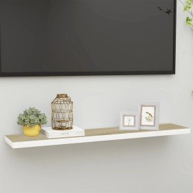 Estante flotante de pared MDF roble y blanco 120x23,5x3,8 cm en Estanterías | Comprar online en Foru.es