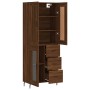 Aparador alto madera contrachapada marrón roble 69,5x34x180 cm de , Aparadores - Ref: Foro24-3199960, Precio: 168,53 €, Descu...